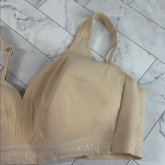 NWOT Cacique Lane Bryant Womens Bra Cream Lightly Lined NO WIRE 40C - Picture 3 of 10